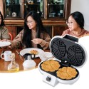 1000W Waffle Maker with Non-Stick Plate Double Heart Waffle Iron Stainless Steel Housing Waffle Iron Machine for Home Breakfast