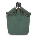 2pcs 1000ml 600ml Stainless Steel Military Canteen Cup Set with Cover Bag for Outdoor Camping Hiking Backpacking