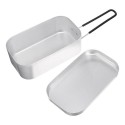 Mini Folding Stove Lunch Box Folding Windshield Steaming Rack Spoon Fork Combo Set