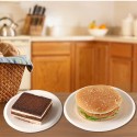 50Pcs Disposable 8 Inch Round Plates Compostable Paper Tableware Set Ecological Degradable Birthday Dinnerware for Barbecues Camping Picnics Party