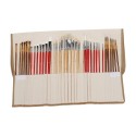 38Pcs Paint Brushes Set PaintBrushes Starter Kit Includes Taklon/ Bristle/ Horse Hair Brushes for Acrylic Oil Watercolor Gouaches Painting Artist Supplies