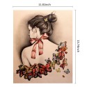 12*16 Inch DIY 5D Diamond Painting Kit Full Drill Diamond Painting Women Back View Pattern Acrylic Rhinestone Mosaic Painting Craft Home Wall Decor Gift Frameless