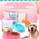 Automatic Pet Water Food Dispenser 3.8L Large Capacity Self-Dispensing Gravity Pet Feeder Waterer Cat Dog Feeding Bowl Drinking Water/Automatic Feeding Pet Supplies 1#