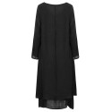 New Fashion Women Casual Loose Dress Solid Color Long Sleeve Boho Long Maxi Dress